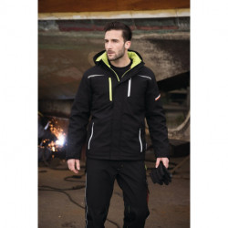 Blouson professionnel en softshell Terrax Workwear taille M noir/limette 100 % PES TERRAX