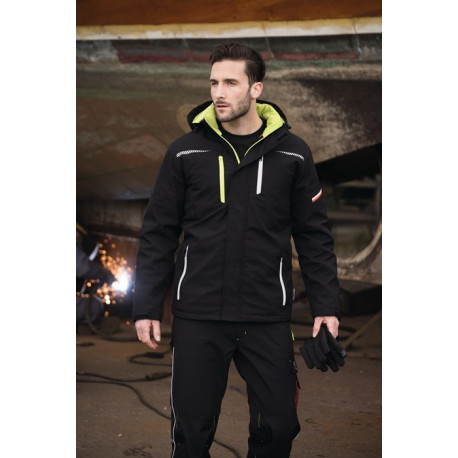 Blouson professionnel en softshell Terrax Workwear taille L noir/limette TERRAX