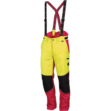 Pantalon de sécurité forestière confort taille 56 jaune néon/rouge LEIPOLD+DÖHLE