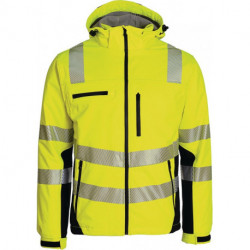 Veste softshell de signalisation d’hiver taille M jaune-noir 96 % PES / 4 % élasthanne ASATEX