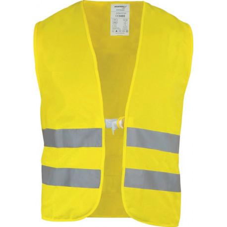 Gilet de signalisation taille universal jaune EN 20471 Kl. 2 ASATEX