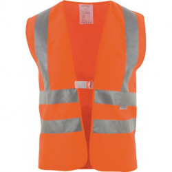 Gilet de signalisation taille universal orange avec bandes réfléch. sur épaules EN 20471 Kl. 2 ASATEX