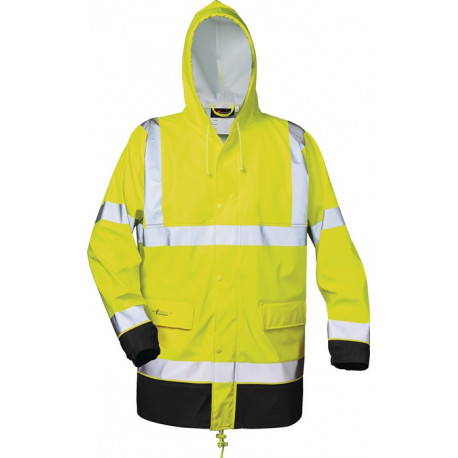 Veste de pluie de signalisation en PU Manfred taille XXL jaune/noir NORWAY