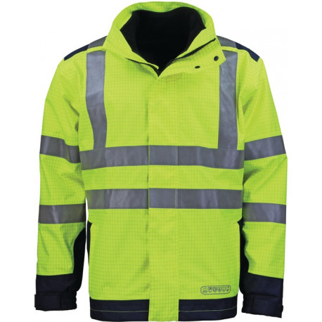 Veste protect. contre intempér. flammes taille L jaune/bleu ASATEX