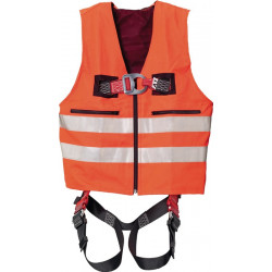 Veste de signalisation avec harnais MAS33 Quick EN361 EN20471 2 points, veston orange pour taille de vêtement 44-54 MAS