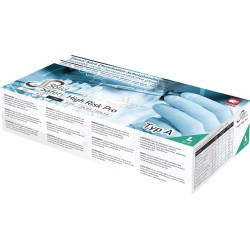 Gant jetable HighRisk Pro taille L bleu nitrile EN 374 EN 388 catégorie EPI III