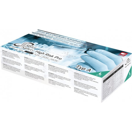Gant jetable HighRisk Pro taille XL bleu nitrile EN 374 EN 388 catégorie EPI II