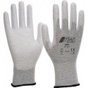 Gant de protection EN420 EN388 EN1149-3 EN16350 Taille XL ESD Nylon gris carbone PU partiellement enduit (Par 12)