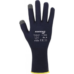 Gant tricot fin pour smartphones für Smartphones und Touchscreens taille 10 bleu foncé support : coton, élasthanne EN 388 catégorie EPI II ASATEX (Par 12)