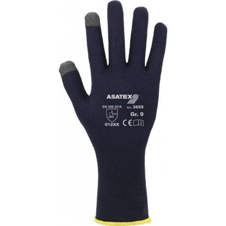 Gant tricot fin pour smartphones taille 9 bleu foncé support : coton élasthanne (Par 12)