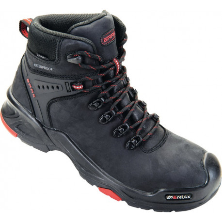 Botte de sécurité Bailey taille 44 noir/rouge S3 SRC HRO WR EN ISO 20345 cuir bo