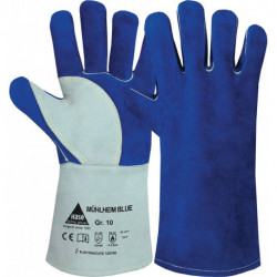 Gant de soudeur Bleu taille 10 bleu/gris cuir fleur de vachette refendu (Par 6)