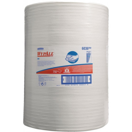 Torchon WYPALL X60 6036 L380xl420env. mm blanc 1 couche 750 serviettes/rouleau W
