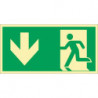 Panneau d'évacuation DIN EN ISO 7010 L297xl148 mm sortie de secours format hor.+personnage plastique