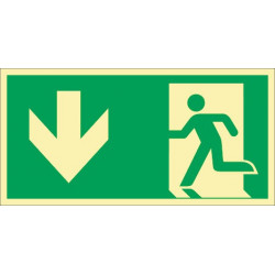 Panneau d´évacuation DIN EN ISO 7010 L297xl148 mm sortie de secours format hor.+