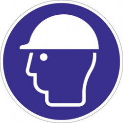 Pictogramme d'obligation ASR A1.3/DIN EN ISO 7010 utiliser protection tête plastique