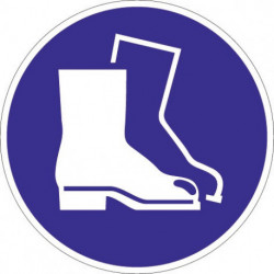 Pictogramme d'obligation ASR A1.3/DIN EN ISO 7010 utiliser protection des pieds