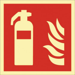 Panneau de sécurité incendie DIN EN ISO 7010 L200xl200 mm extincteur plastique