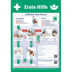 Panneau de premiers secours selon les informations 204-001 du DGUV L410xl590 mm plastique