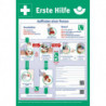 Panneau de premiers secours selon les informations 204-001 du DGUV L410xl590 mm plastique
