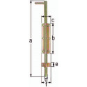 Loquet sol L.400mm B.57mm Sacier galva jaune . - 120mm