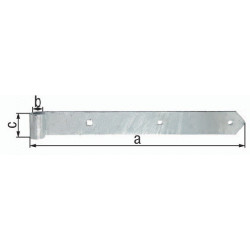 Penture B.45mm L.400x45mm S.5mm D.16mm Acier galvanisé à chaud rd GAH (Par 10)
