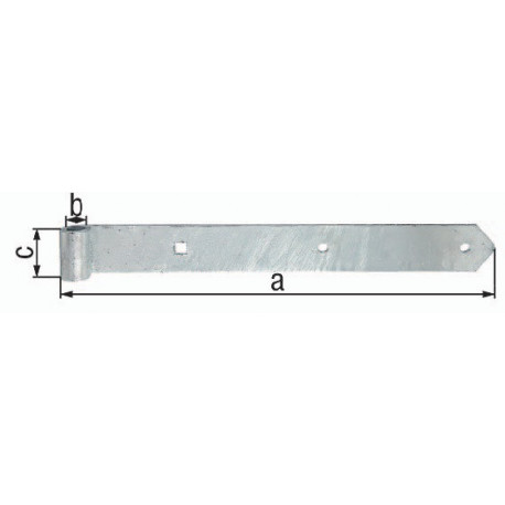 Penture B.45mm L.500x45mm S.5mm D.16mm Acier galvanisé à chaud rd GAH (Par 10)