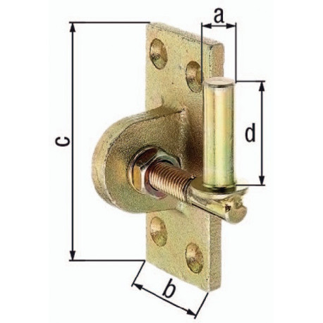 Gond à visser sur support 13x45 mm, galvanisé à chaud, réglable de 20 mm GAH (Par 6)