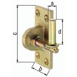 Gond à visser sur support 16x45 mm, galvanisé à chaud, réglable de 20 mm GAH (Par 6)