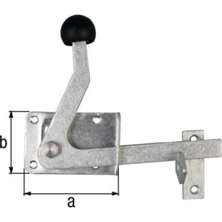 Verrou porte de jardin H80xB55mm Inox (Par 5)
