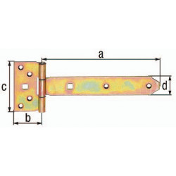 Charnière longue L.191,5 x 44xB.92 x 34xS.3mm Inox GAH (Par 6)