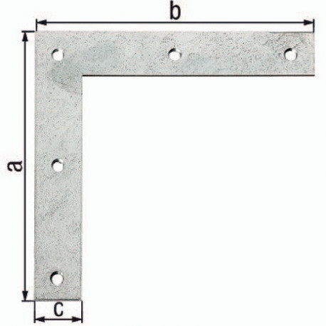 Equerres L.160x160mm B.30mm acier galva (Par 10)