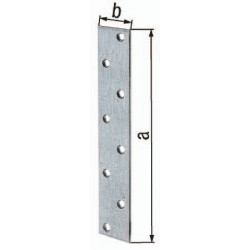 Connecteur plat L.170mm B.30mm S.3mm acier galvanisé Nb trou 8 (Par 50)