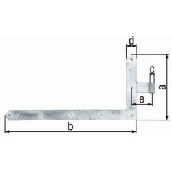 Charnière d'angle de porte 400x800x60x120mmacier galva 8mm GAH