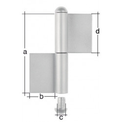 Charnière Typ K04 2 unités.pour souder tête ronde en acier inoxydable 120/30/9/60mm GA