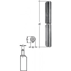 Charnière bande-L.60mm Acier brillant-Ø 6mm GAH (Par 24)