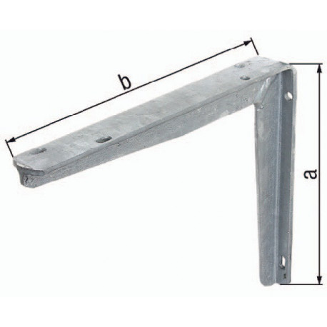 Equerre L.250mm H.200mm Acier brut, galvanisé à chaud Capacité 225kg GAH