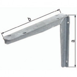 Equerre L.300mm H.250mm Acier brut, galvanisé à chaud Capacité 250kg GAH