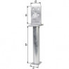 Support poteau 130x500x80x90mm Acier brut, galvanisé à chaud