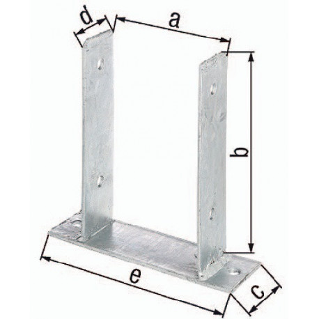 Support poteau ETA-10/0210 91x200x60x50x200mmGalvanisé à chaud