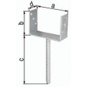 Support poteau ETA-10/0210 91x100x200x60mm Galvanisé à chaud avec ancrage en béton en acier ondulé