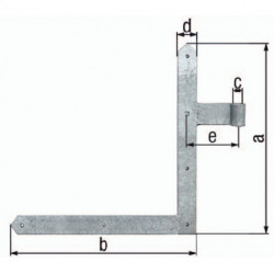 Charnière d'angle de porte 400x600x40x105mm acier galva gauche 5mm GAH