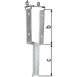 Support poteau ETA-10/0210 101x200x200x50mm TZN m.Betonanker a.T-Eisen GAH