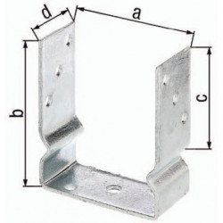 Support poteau ETA-10/0210 71x150x100x60mm Galvanisé à chaud