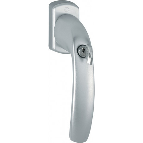 Poignée de fenêtre NY 0810SVS/U10 Alu.F9016/blanc signalisation 32mm verrouillable HOPPE