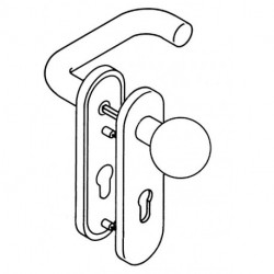 Poignée porte 111R13.113 plastique 90 D/K TS 38-48mm PZ rd DIN Gauche/Droite HEWI