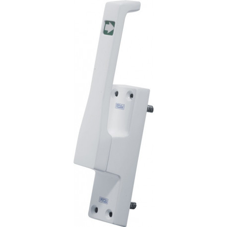 Poignée de porte 970 DIN droite métal clair anodisé blanc 50 mm tige ronde 10 mm FUHR