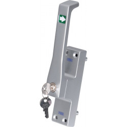 Poignée de porte 970Z DIN gauche anodisé blanc 50 mm tige ronde 10 mm FUHR