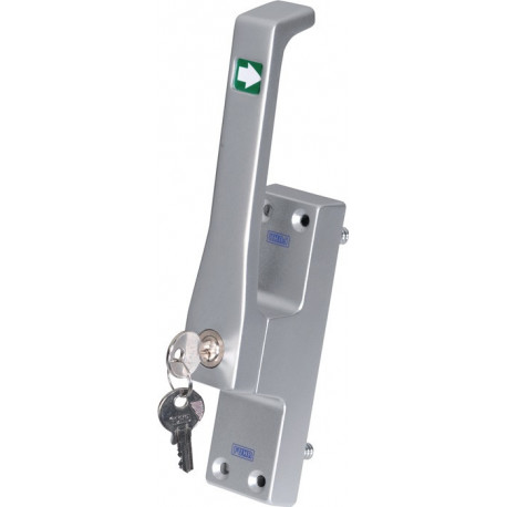 Poignée de porte 970Z DIN gauche anodisé blanc 50 mm tige ronde 10 mm FUHR