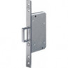 Serrure à mortaiser pour porte coulissante 0393 acier, argent carré 20/55 mm avec poignée à ressort et bouton de déverrouillage BKS